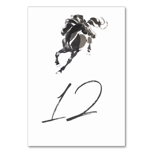 Elegant Classy Waterverf Horse Equestrian Wedding Kaart (Voorkant)