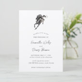 Elegant Classy Waterverf Horse Equestrian Wedding Kaart (Staand voorkant)
