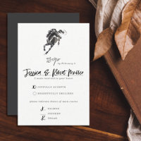 Elegant Classy Waterverf Horse Equestrian Wedding