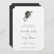 Elegant Classy Waterverf Horse Equestrian Wedding