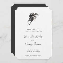 Elegant Classy Waterverf Horse Equestrian Wedding Save The Date
