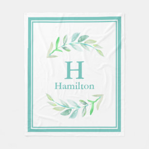 Elegant Classy Waterverf Laurels Double Lijst Fleece Deken