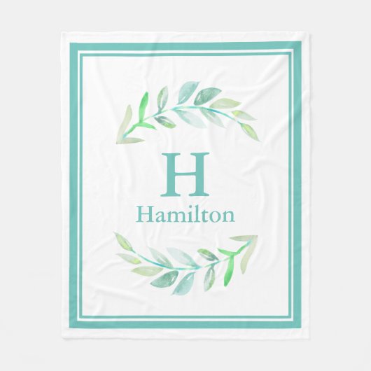 Elegant Classy Waterverf Laurels Double Lijst Fleece Deken (Voorkant)