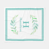 Elegant Classy Waterverf Laurels Double Lijst Fleece Deken (Voorkant (Horizontaal))