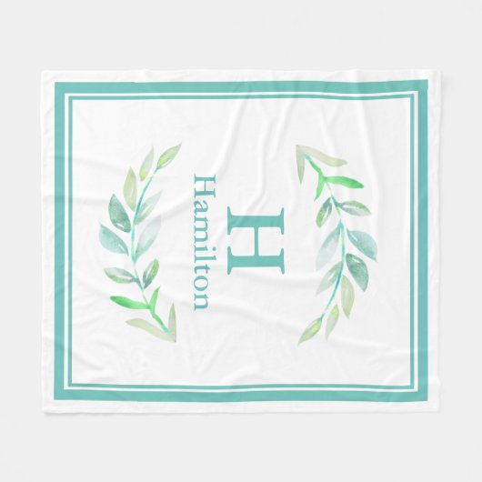 Elegant Classy Waterverf Laurels Double Lijst Fleece Deken (Voorkant (Horizontaal))