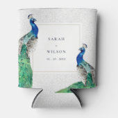 Elegant Classy Waterverf Peacock Wedding Blikjeskoeler (Voorkant)