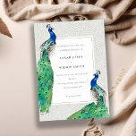 Elegant Classy  Waterverf Peacock Wedding Kaart<br><div class="desc">Classy Waterverf Peacock Collectie - het is een elegante waterverf Illustratie van kleurrijke heldere, heldere pauw, met een grens. Ideaal voor je moderne bruiloft en feestjes. Het is zeer gemakkelijk om, met uw persoonlijke details aan te passen. Als u een ander bijpassend product of aanpassing nodig hebt, bericht dan via...</div>