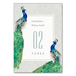 Elegant Classy  Waterverf Peacock Wedding Kaart