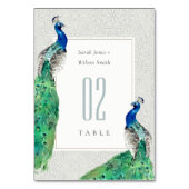 Elegant Classy  Waterverf Peacock Wedding Kaart (Voorkant)