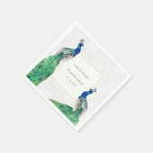 Elegant Classy  Waterverf Peacock Wedding Servet (Hoek)