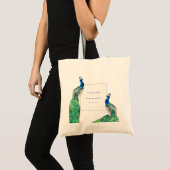 Elegant Classy Waterverf Peacock Wedding Tote Bag (Voorkant (product))