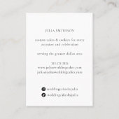 Elegant Classy Wedding Cake Bakery Patisserie Visitekaartje (Achterkant)