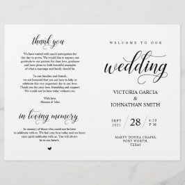 Elegant Classy Wedding Ceremony Foldable Program