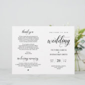 Elegant Classy Wedding Ceremony Foldable Program (Staand voorkant)