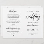 Elegant Classy Wedding Ceremony Foldable Program (Voorkant / Achterkant)
