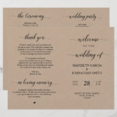 Elegant Classy Wedding Ceremony Foldable Program (Voorkant / Achterkant)