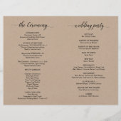 Elegant Classy Wedding Ceremony Foldable Program (Achterkant)