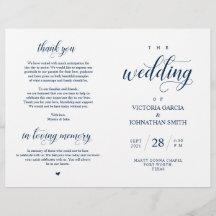 Elegant Classy Wedding Ceremony Foldable Program