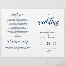 Elegant Classy Wedding Ceremony Foldable Program