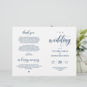 Elegant Classy Wedding Ceremony Foldable Program (Staand voorkant)