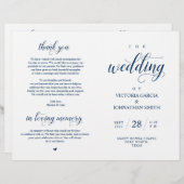 Elegant Classy Wedding Ceremony Foldable Program (Voorkant / Achterkant)