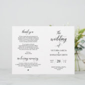 Elegant Classy Wedding Ceremony Foldable Program (Staand voorkant)