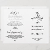 Elegant Classy Wedding Ceremony Foldable Program (Voorkant / Achterkant)