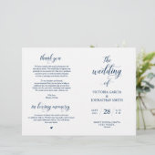 Elegant Classy Wedding Ceremony Foldable Program (Staand voorkant)