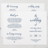 Elegant Classy Wedding Ceremony Foldable Program (Voorkant / Achterkant)