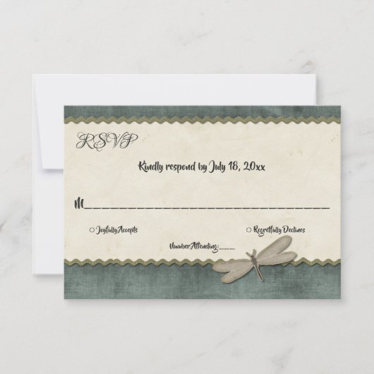 Elegant  Classy Whimsical Formal Wedding RSVP Kaartje (Voorkant)
