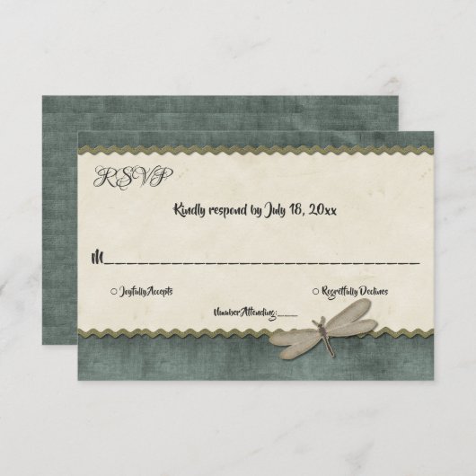 Elegant  Classy Whimsical Formal Wedding RSVP Kaartje (Voorkant / Achterkant)
