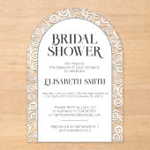 Elegant Classy White Flourish Winter Vrijgezellenf Acryl Uitnodigingen (Voorkant)