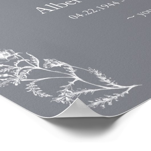 Elegant Classy White Flowers in Loving Memory Poster (Hoek)