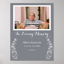 Elegant Classy White Flowers in Loving Memory Poster