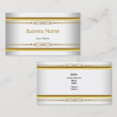 Elegant Classy White Gold Bedrijfsprofiel Visitekaartje (Voorkant / Achterkant)