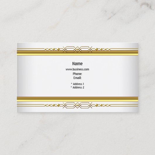 Elegant Classy White Gold Bedrijfsprofiel Visitekaartje (Achterkant)