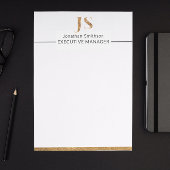 Elegant Classy White & Gold-gepersonaliseerd monog Briefhoofd