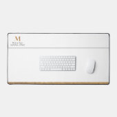 Elegant Classy White & Gold-gepersonaliseerd monog Bureaumat (Keyboard & Muis)