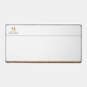 Elegant Classy White & Gold-gepersonaliseerd monog Bureaumat (Voorkant)
