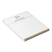 Elegant Classy White & Gold-gepersonaliseerd monog Notitieblok (Schuin)