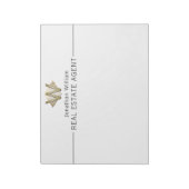 Elegant Classy White & Gold-gepersonaliseerd monog Notitieblok (Linkerzijde)