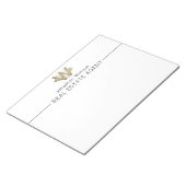 Elegant Classy White & Gold-gepersonaliseerd monog Notitieblok (Schuin)