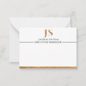 Elegant Classy White & Gold-gepersonaliseerd monog Notitiekaartje (Voorkant)