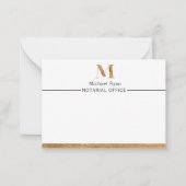 Elegant Classy White & Gold-gepersonaliseerd monog Notitiekaartje (Voorkant)