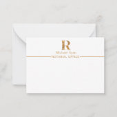 Elegant Classy White & Gold-gepersonaliseerd monog Notitiekaartje (Voorkant)