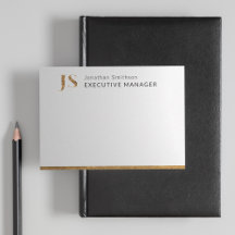 Elegant Classy White & Gold-gepersonaliseerd monog