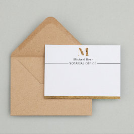 Elegant Classy White & Gold-gepersonaliseerd monog Notitiekaartje