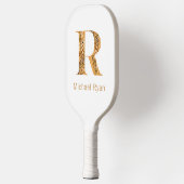 Elegant Classy White & Gold-gepersonaliseerd monog Pickleball Paddle (Links)