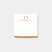 Elegant Classy White & Gold-gepersonaliseerd monog Post-it® Notes (Voorkant)