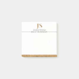 Elegant Classy White & Gold-gepersonaliseerd monog Post-it® Notes